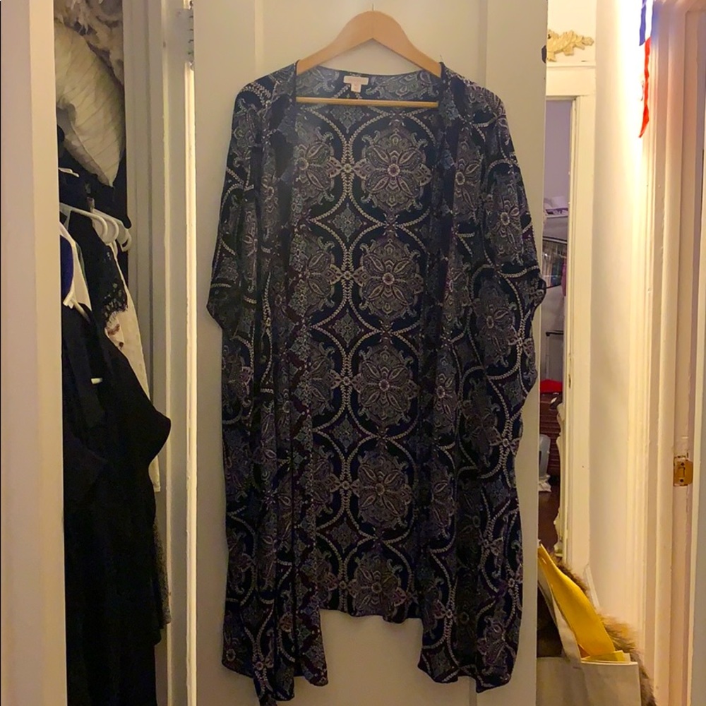 Navy Blue Multicolor Kimono/Kaftan